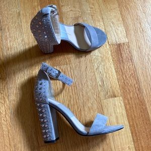 Dolce Vita Grey Suede Studded Heels
